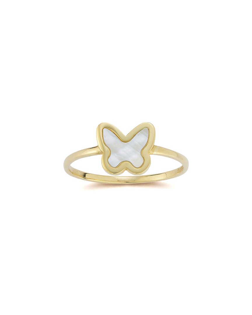 Ember Fine Jewelry 14k Pearl Butterfly Ring In Gold