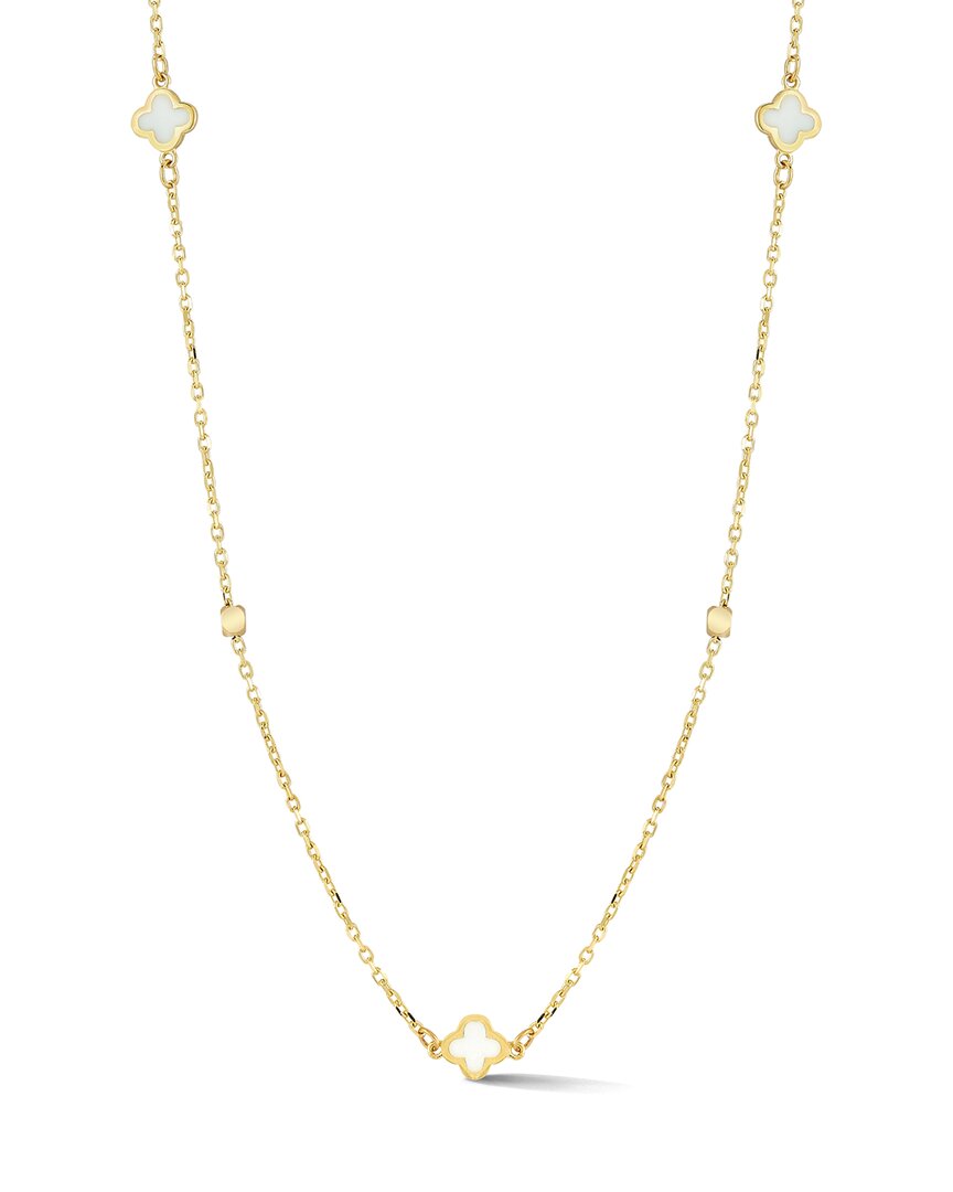 Ember Fine Jewelry 14k Clover Station Necklace In Gold