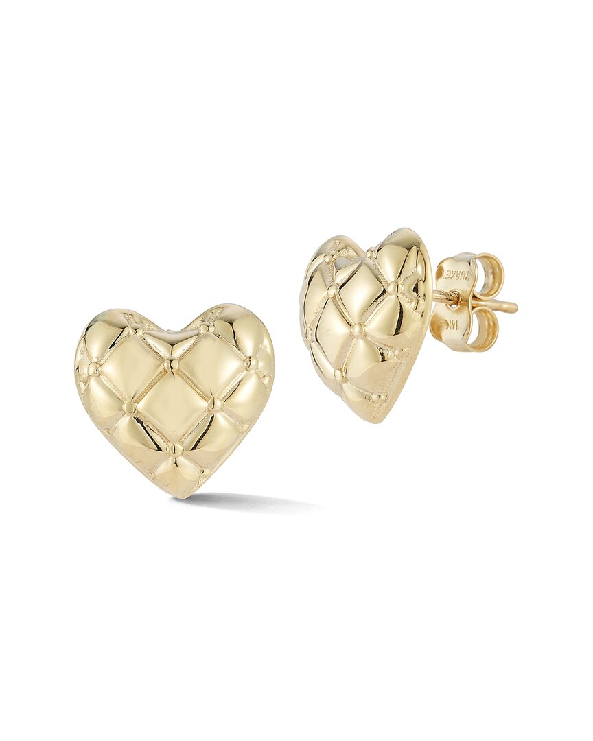 Ember Fine Jewelry 14k Quilted Heart Studs