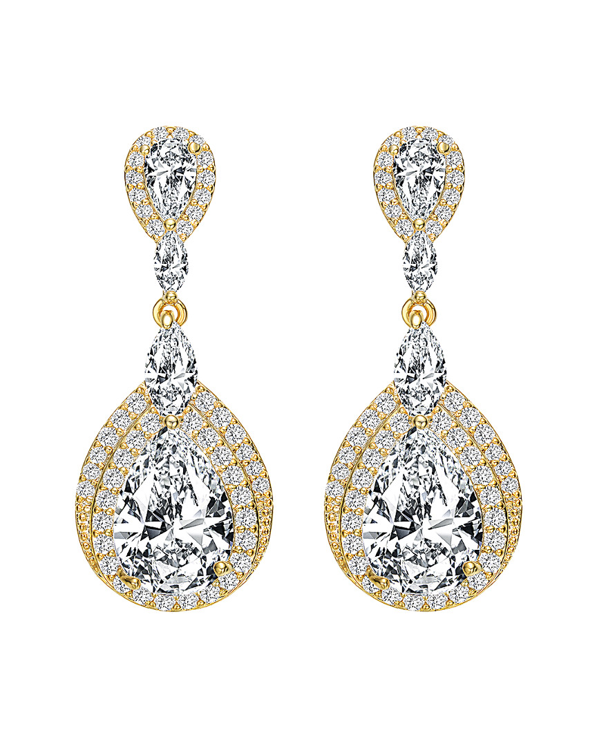 Genevive 14k Over Silver Cz Earrings