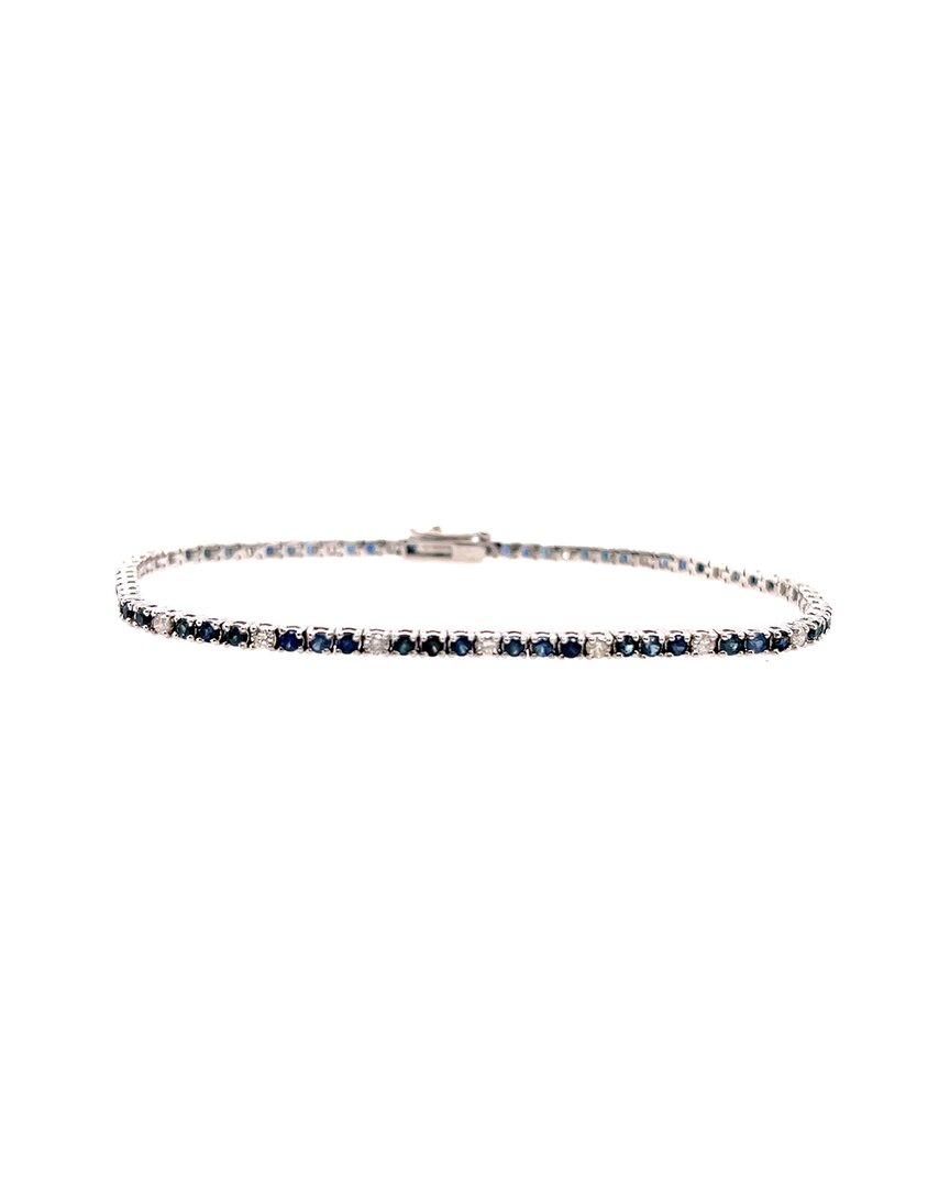Forever Creations Usa Inc. Forever Creations Signature Collection 14k 2.88 Ct. Tw. Diamond & Sapphire Tennis Bracelet