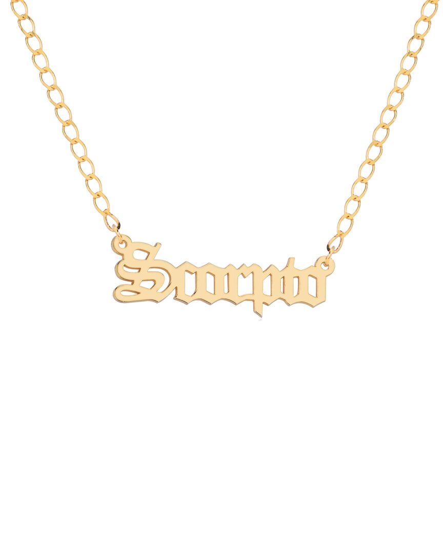 Gabi Rielle Next-level Layering 14k Over Silver Gothic Script Scorpio Necklace