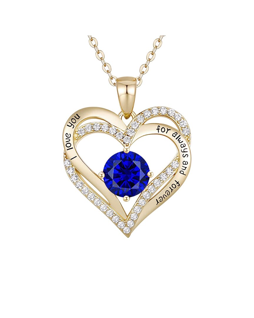 Genevive 14k Plated Love Pendant Necklace
