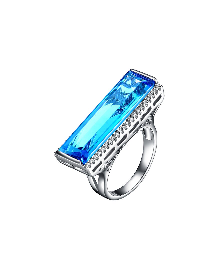 Genevive Silver Ring In Blue