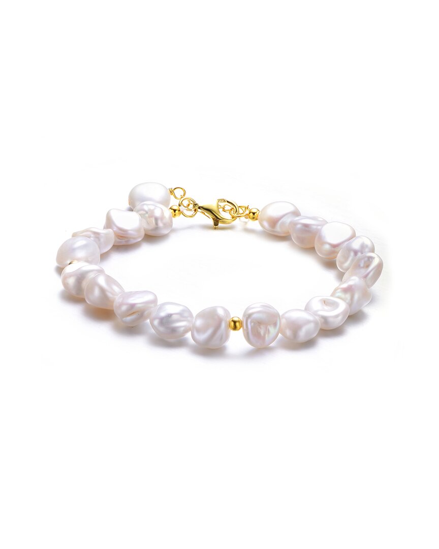 Genevive 14k Over Silver 10-11mm Pearl Bracelet