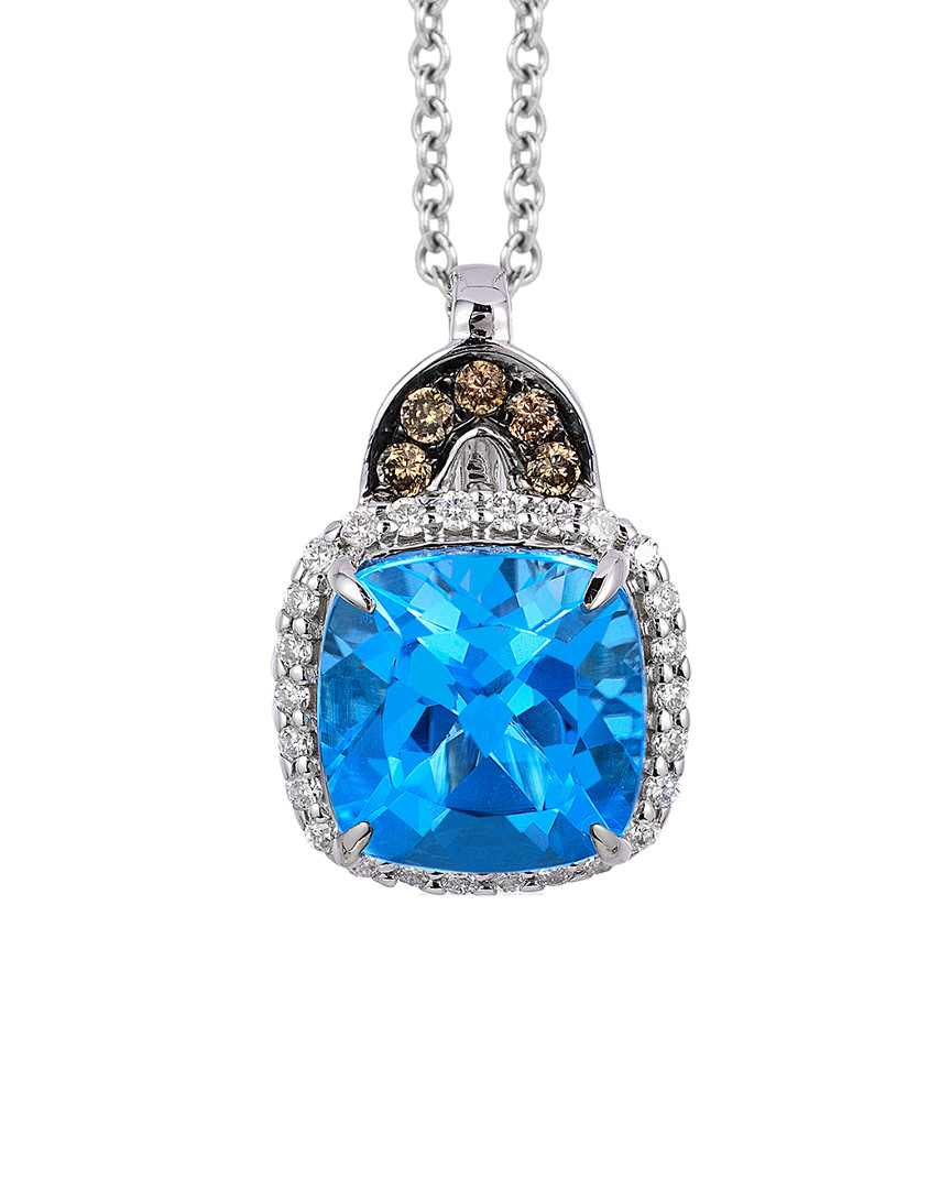 Le Vian 14k 2.19 Ct. Tw. Diamond & Blue Topaz Necklace