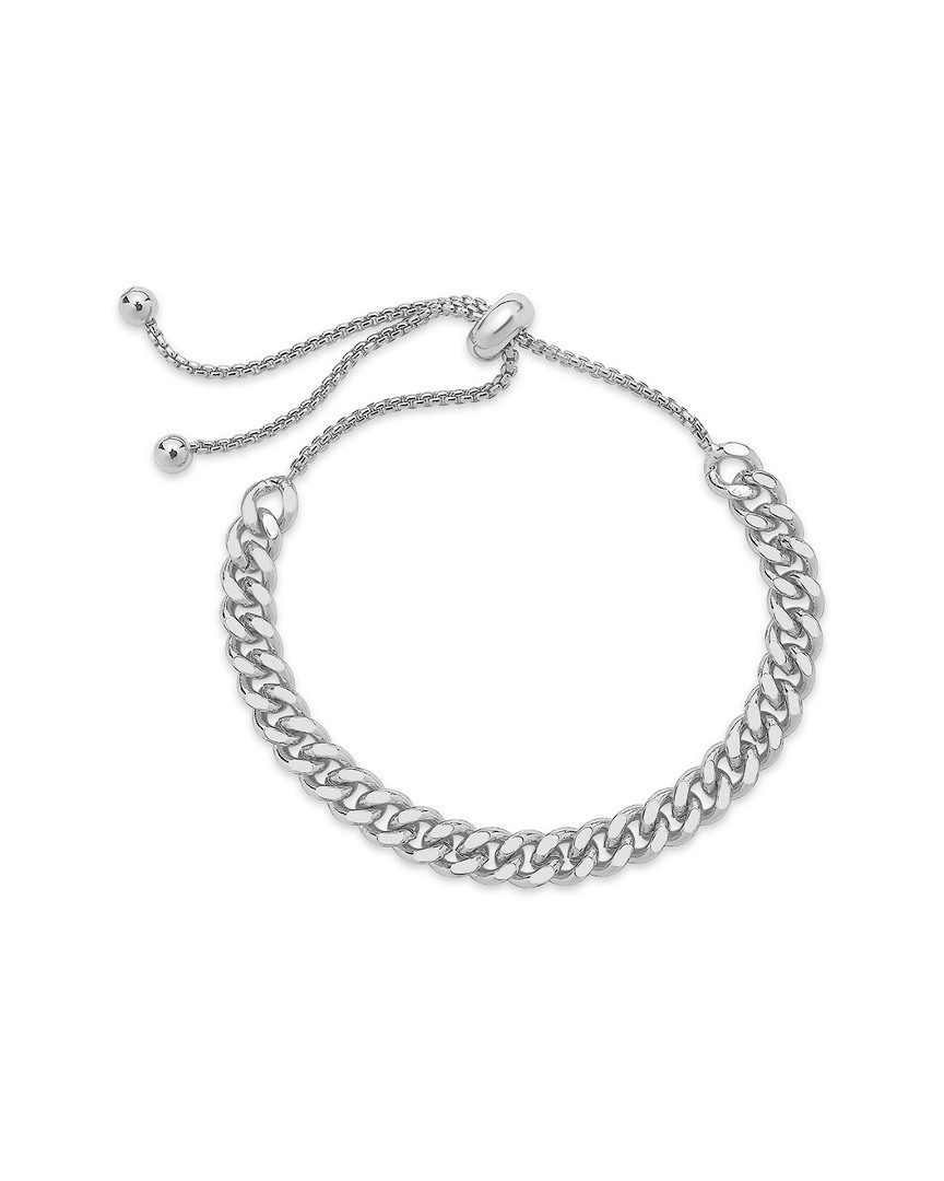 Shop Sterling Forever Rhodium Plated Chain Link Bolo Bracelet
