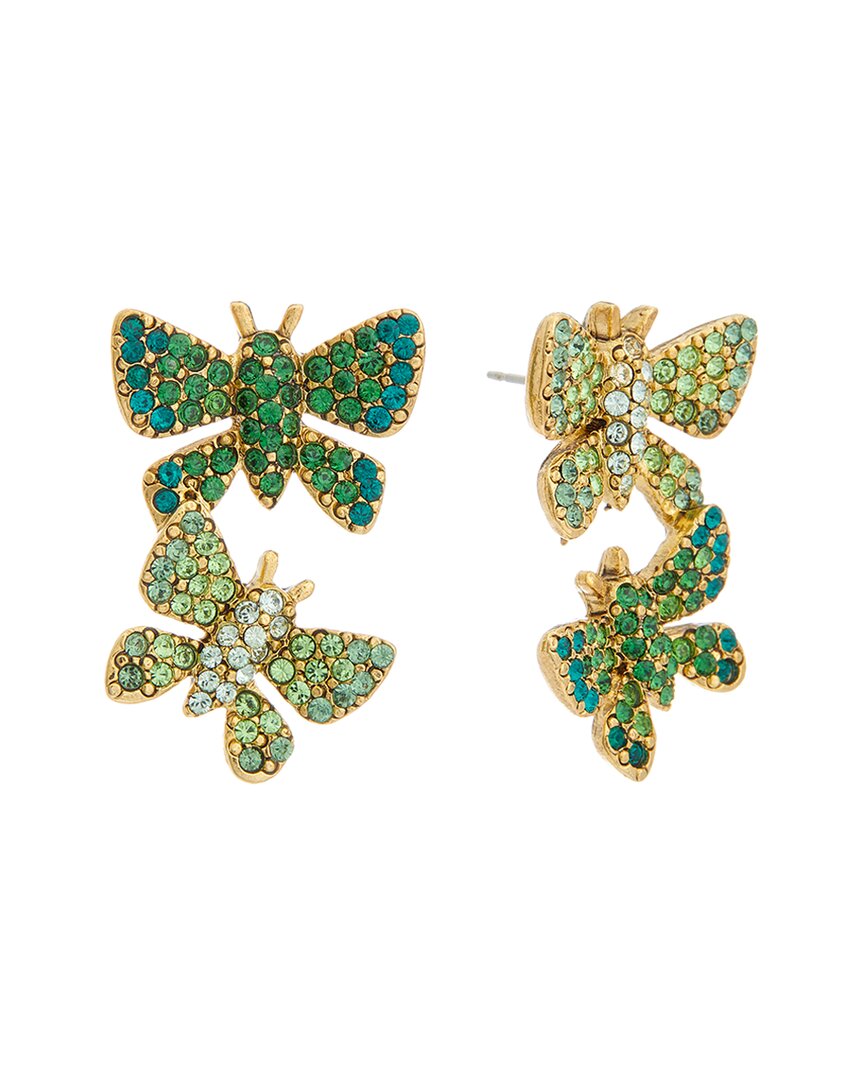 Oscar De La Renta 14k Butterfly Earrings In Multi