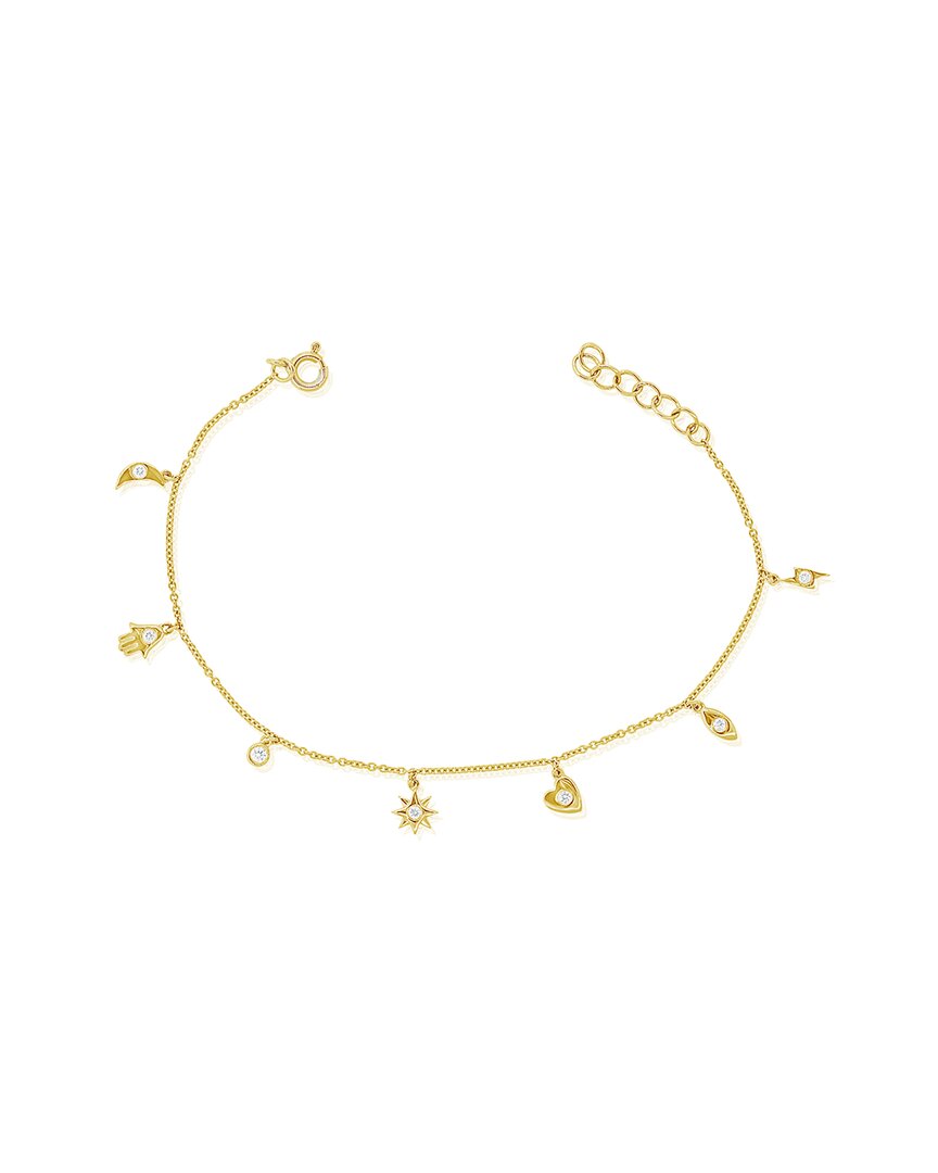 Sabrina Designs 14k 0.15 Ct. Tw. Diamond Charm Bracelet In Gold