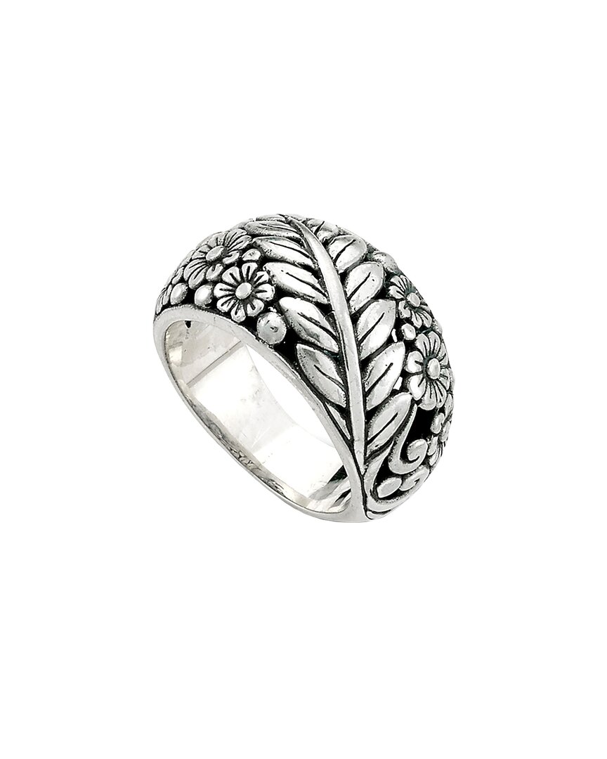 Samuel B. Sterling Silver Leaf Floral Pattern Ring