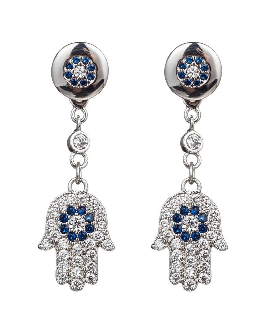 Eye Candy La Luxe Collection Cz Mini Hamsa Drop Earrings
