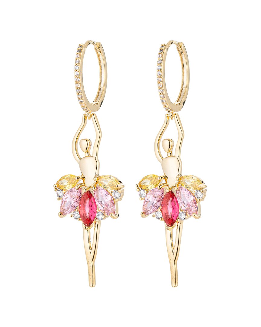 Eye Candy La Luxe Collection Cz Pink Ballerina Huggie Drop Earrings