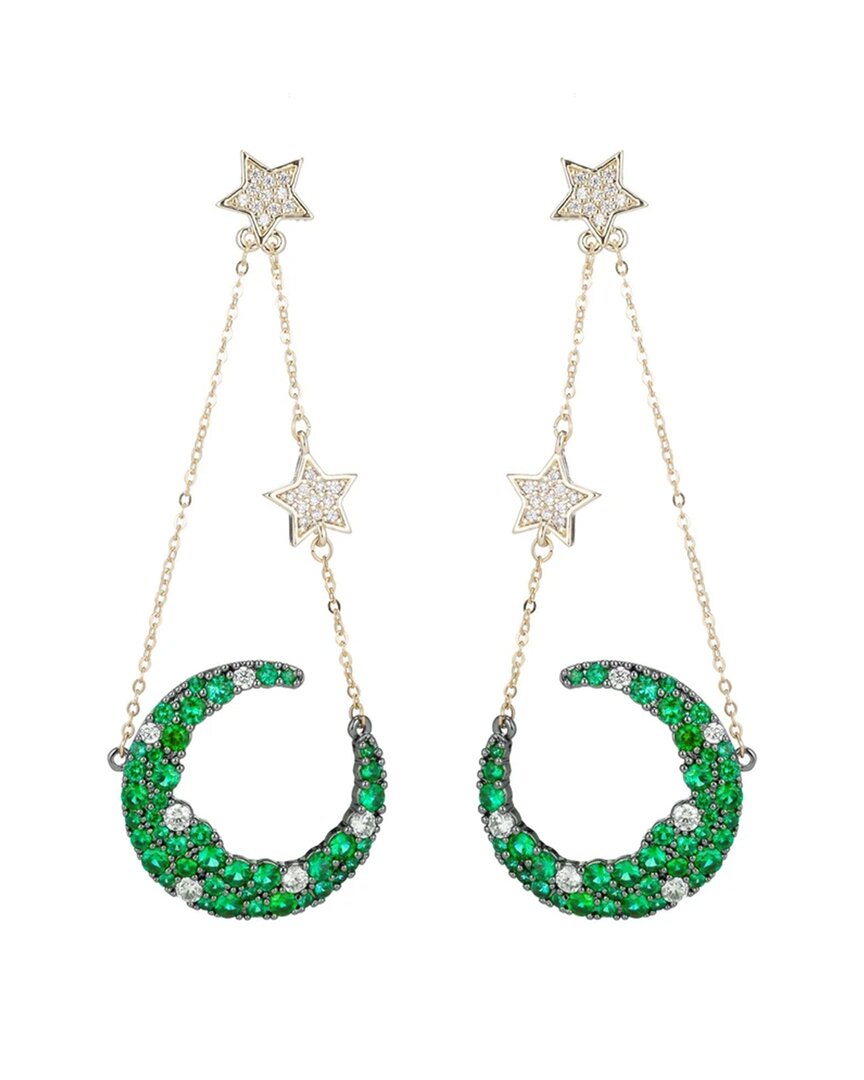Shop Eye Candy La Luxe Collection Cz Green Moon & Start Earrings