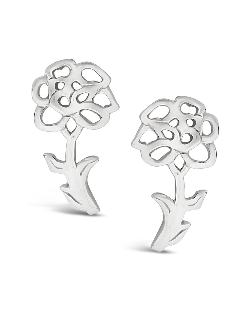 Sterling Forever Silver Birth Flower January Carnation Studs