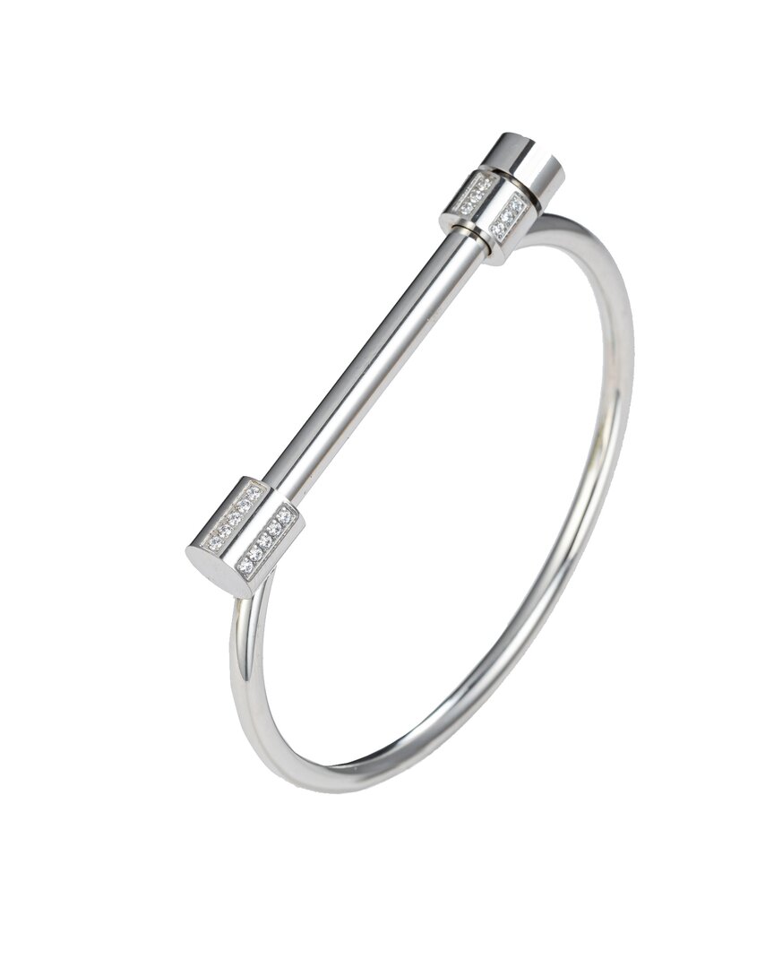 Eye Candy La Luxe Titanium Cz Krystal Cuff Bracelet