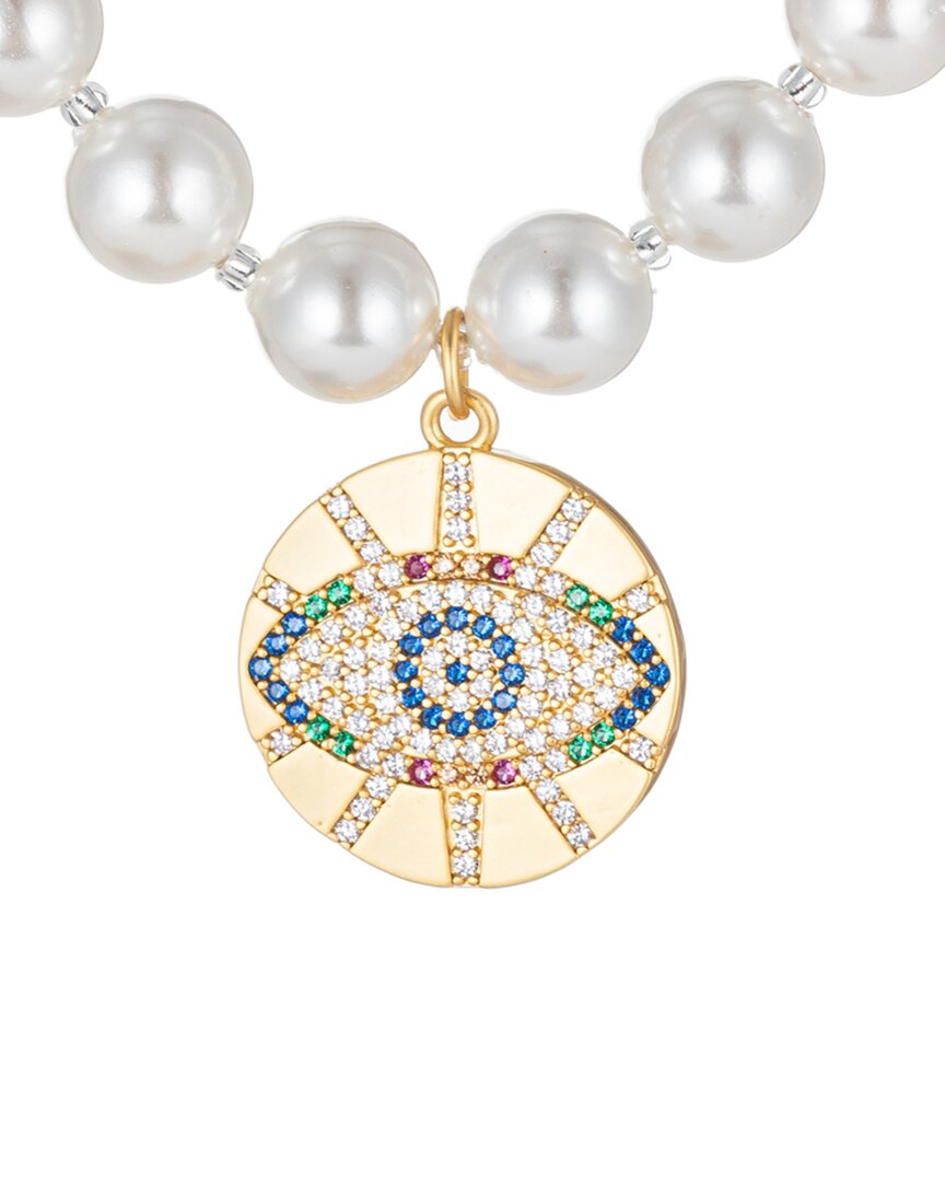 Eye Candy La Luxe 2mm Pearl Cz Layla Necklace