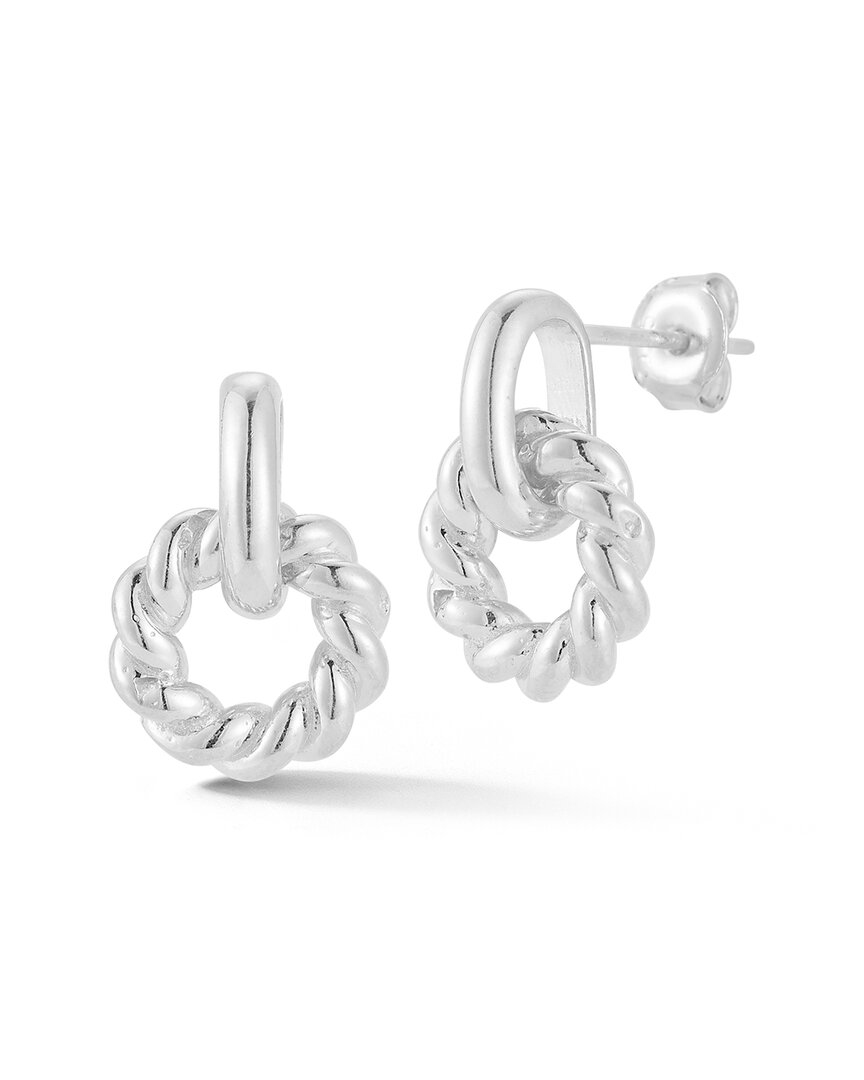 Sphera Milano Silver Twist Drop Earrings In Metallic