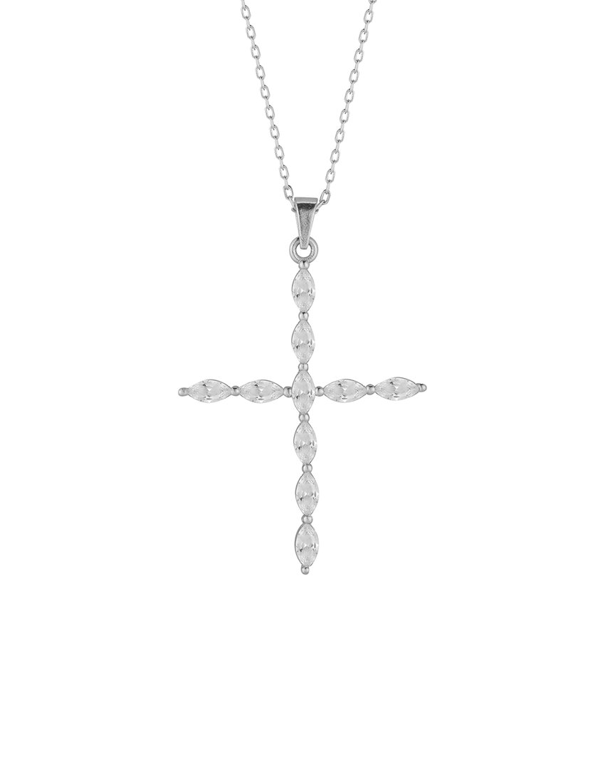 Glaze Jewelry Silver Cz Cross Necklace