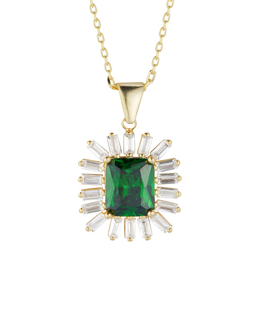 Glaze Jewelry 14k Over Silver Cz Pendant Necklace