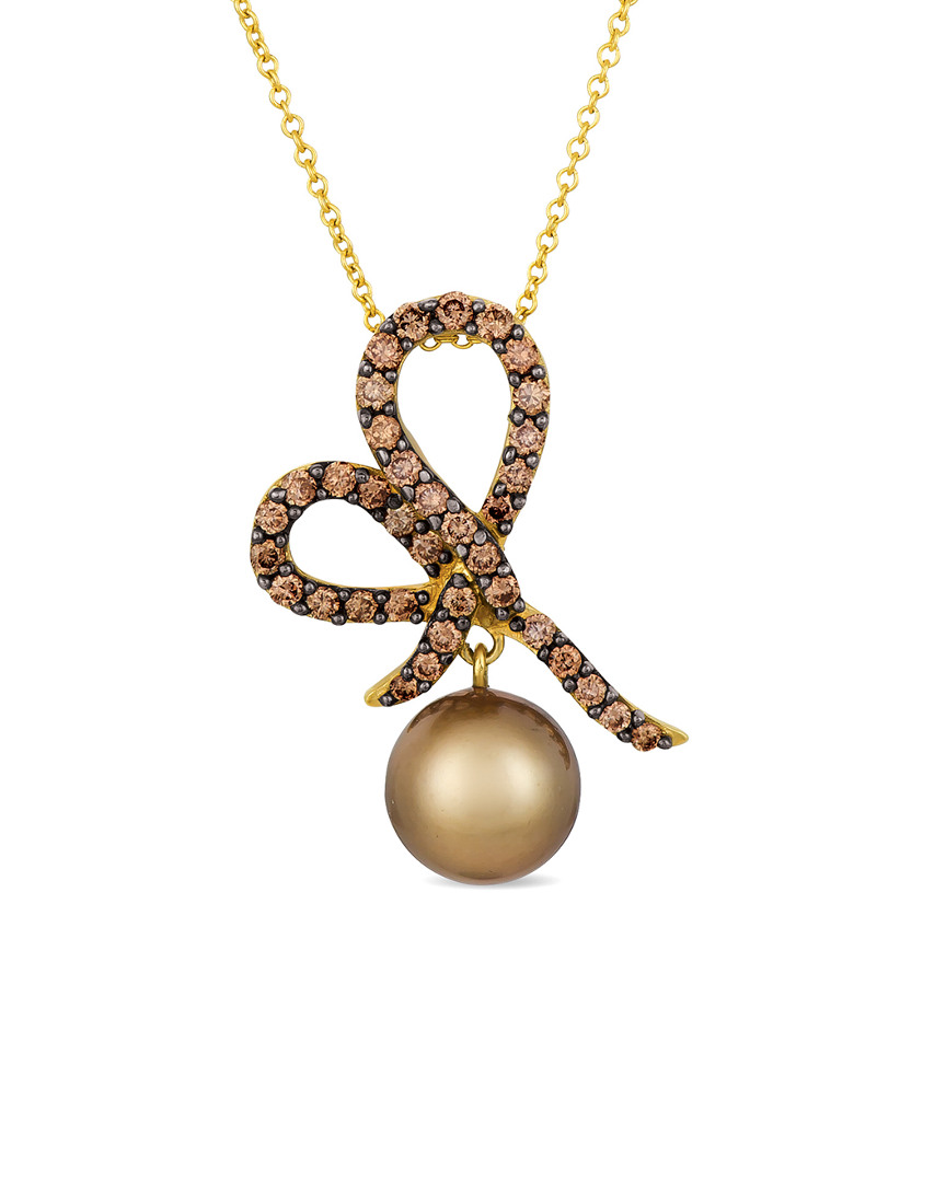Shop Le Vian 14k 0.66 Ct. Tw. Diamond & Tahitian Pearl Necklace
