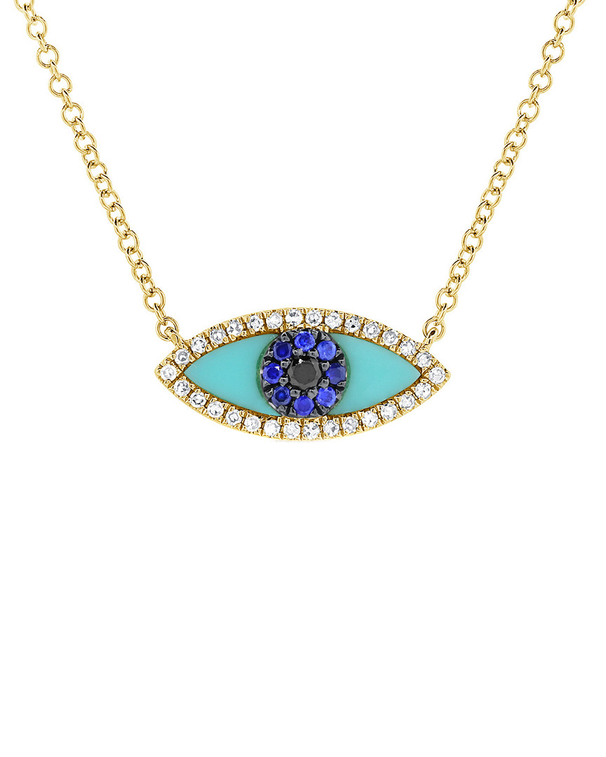Shop Sabrina Designs 14k 0.15 Ct. Tw. Diamond & Gemstone Evil Eye Necklace
