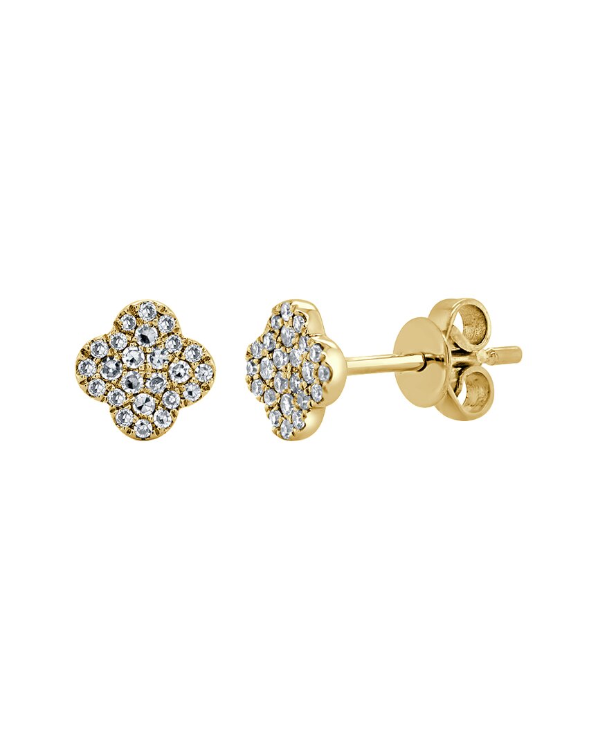 Italian Gold Sabrina Designs 14k 0.13 Ct. Tw. Diamond Flower Studs
