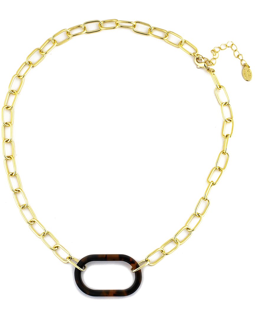 Rivka Friedman 18k Plated Resin Link Chain Necklace