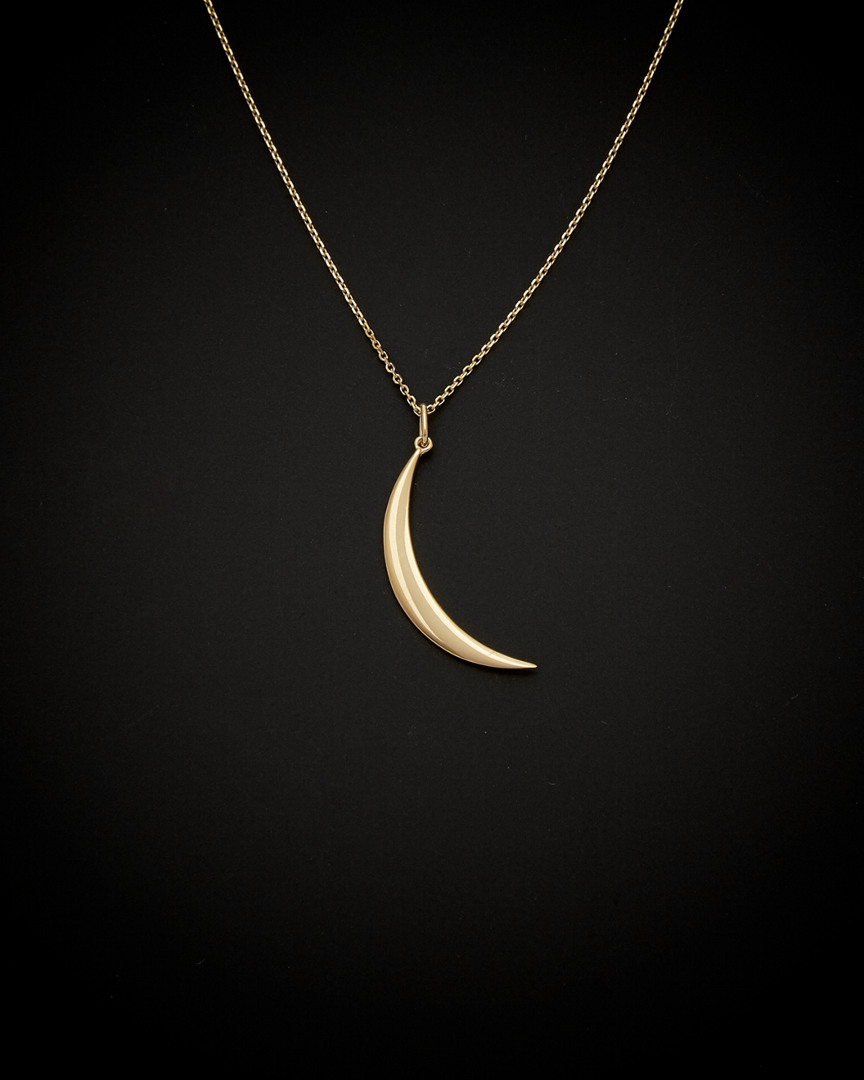 Italian Gold Crescent Moon Necklace