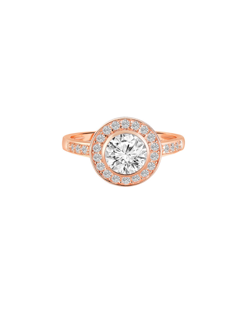 Genevive 14k Rose Gold Vermeil Cz Ring