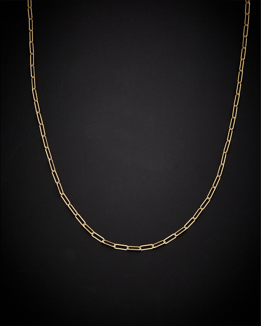 Italian Gold 14k  Polished Paperclip Chain Necklace