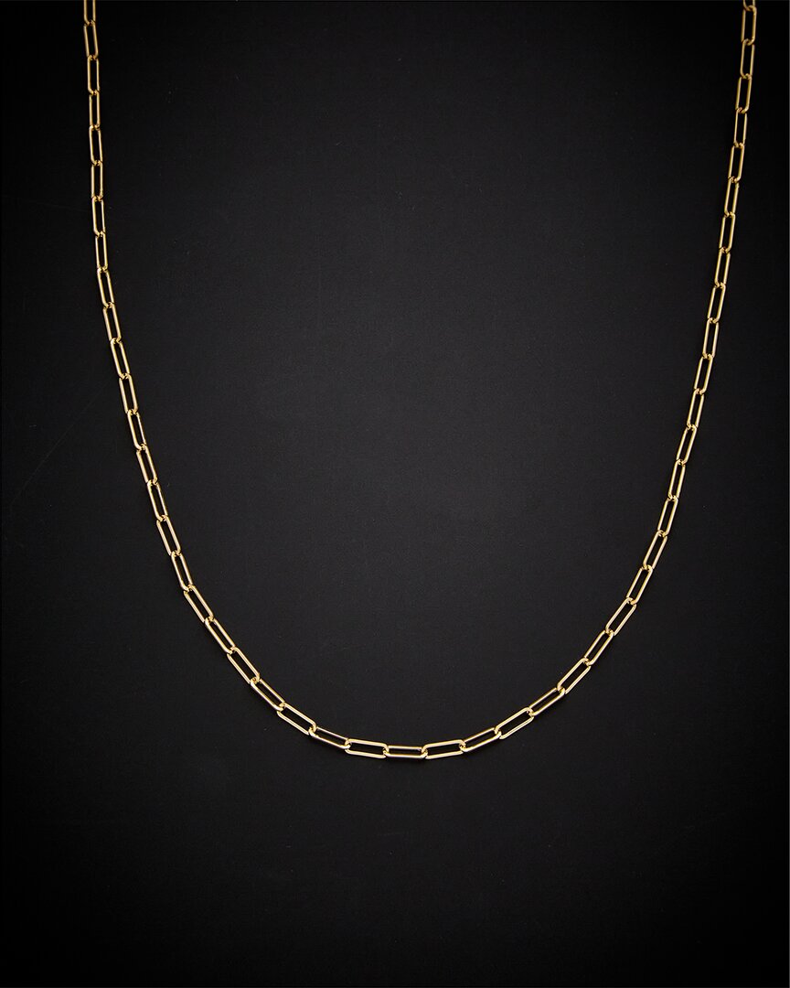 Italian Gold 14k  Polished Paperclip Chain Necklace
