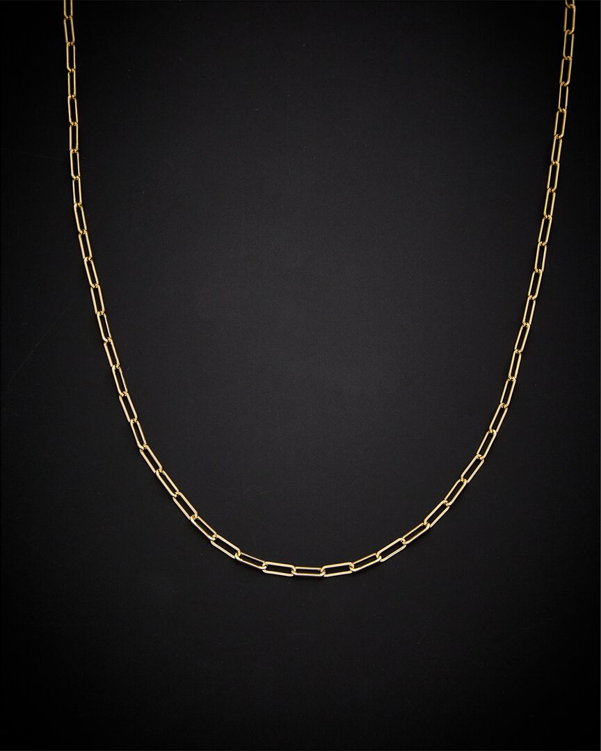 Italian Gold Polished Paperclip Chain Necklace