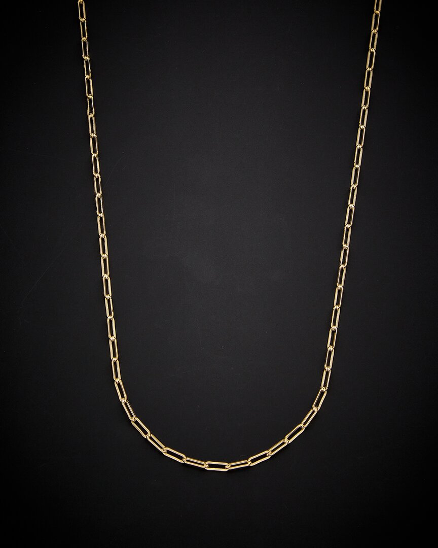 Italian Gold 14k  Polished Paperclip Chain Necklace