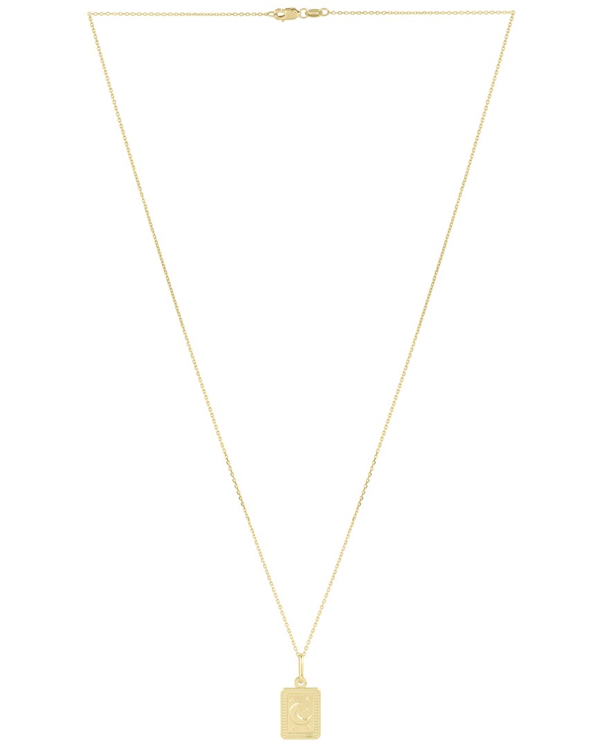 Italian Gold 14k  Celestial Tag Necklace