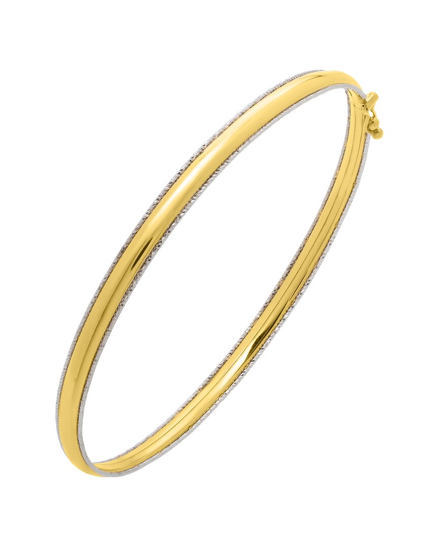 Italian Gold 14k Two-tone  Bangle Bracelet