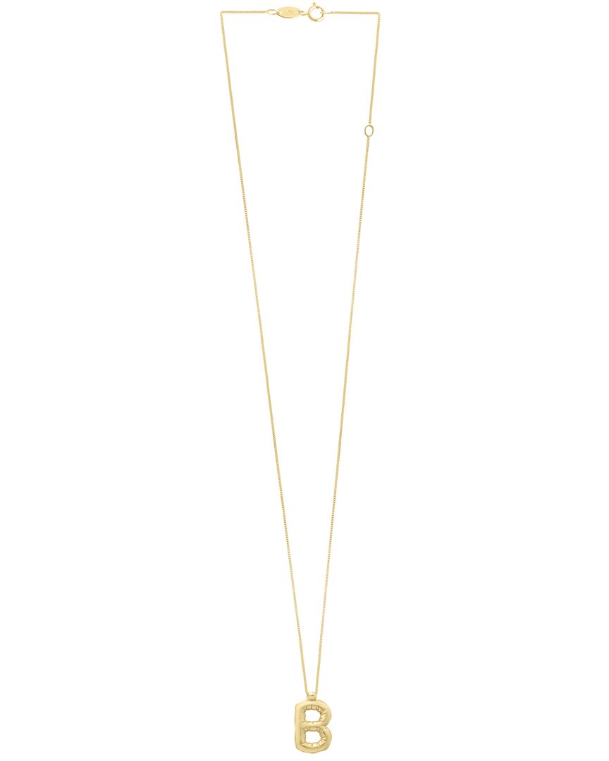 Italian Gold 14k  Helium Initial Necklace