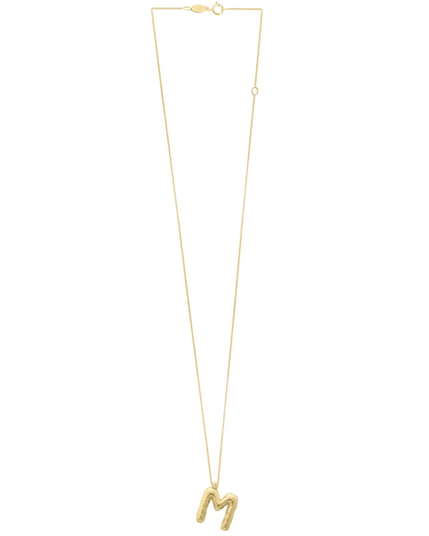 Italian Gold 14k  Helium Initial Necklace
