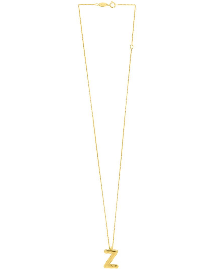 Italian Gold 14k  Helium Initial Necklace