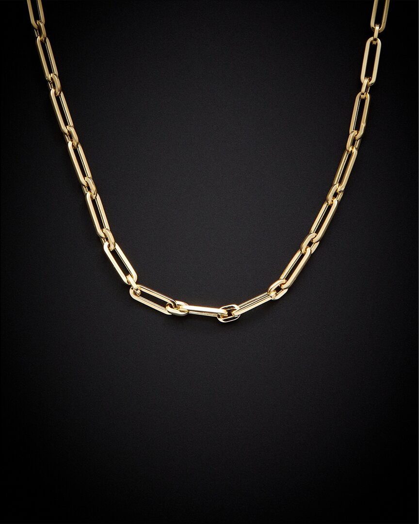 Italian Gold 14k 3.8mm Paperclip Chain Necklace