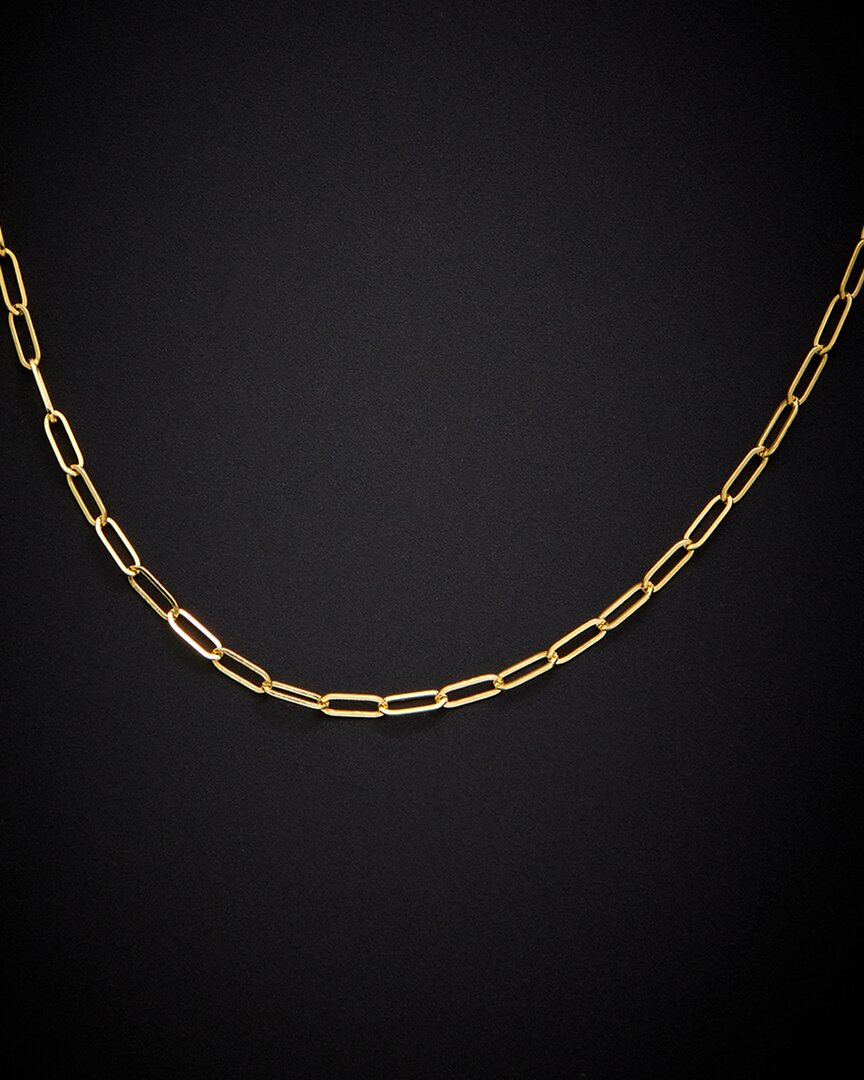 Italian Gold 18k  2.1mm Polished Paperclip Chain Necklace