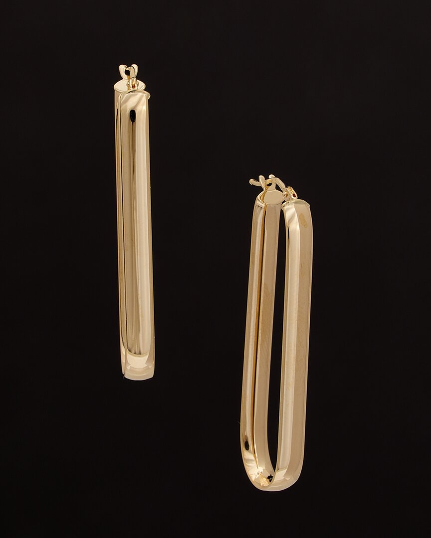 Italian Gold 14k  Oblong Hoops