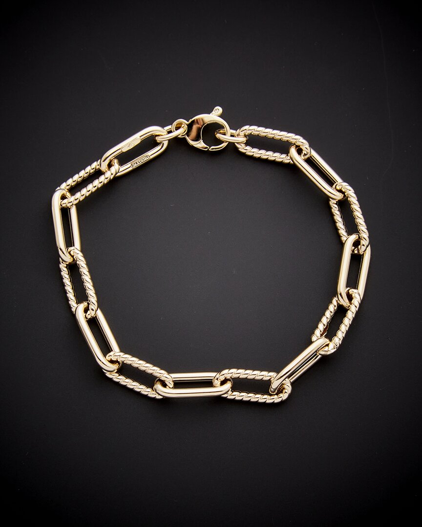 Italian Gold 14k  Paperclip Chain Bracelet