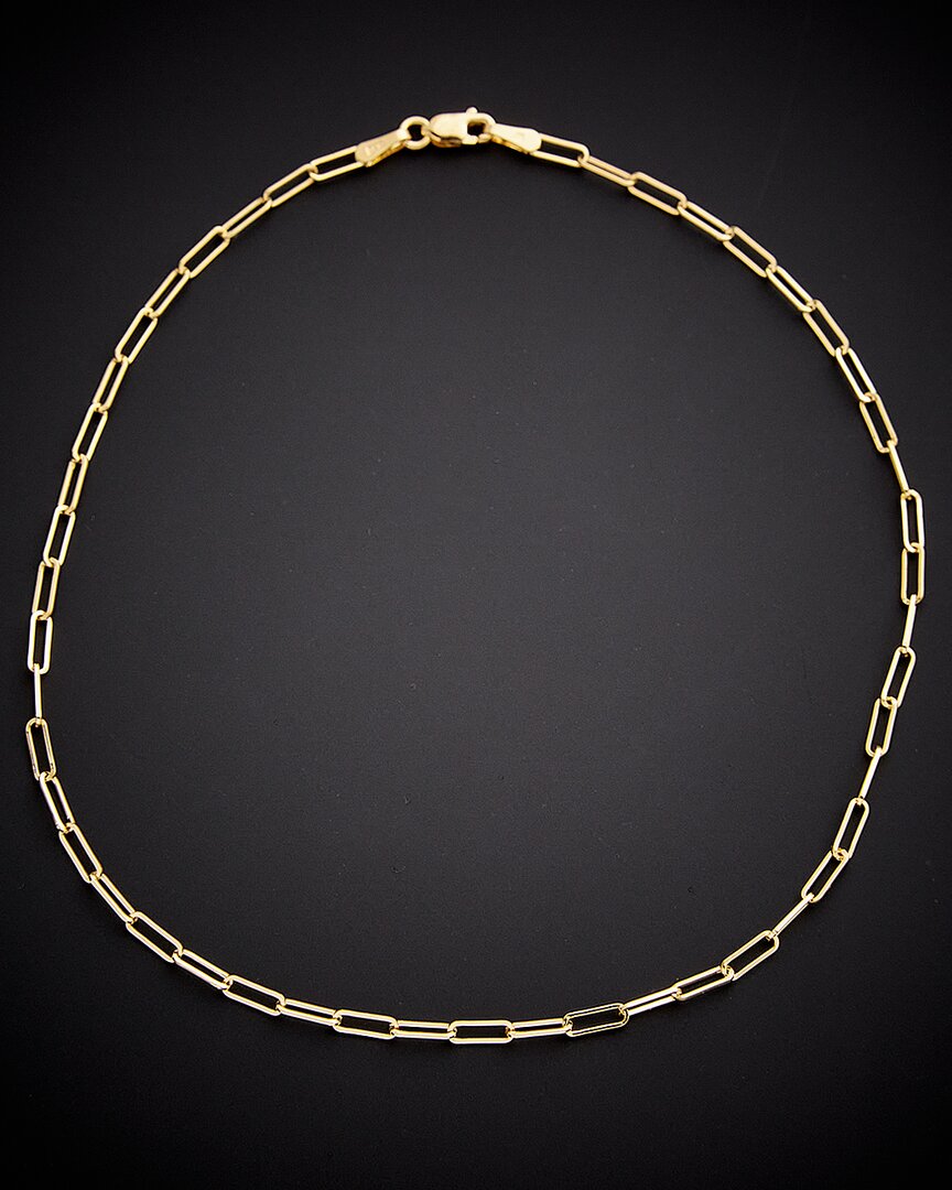 Italian Gold Paperclip Chain Bracelet