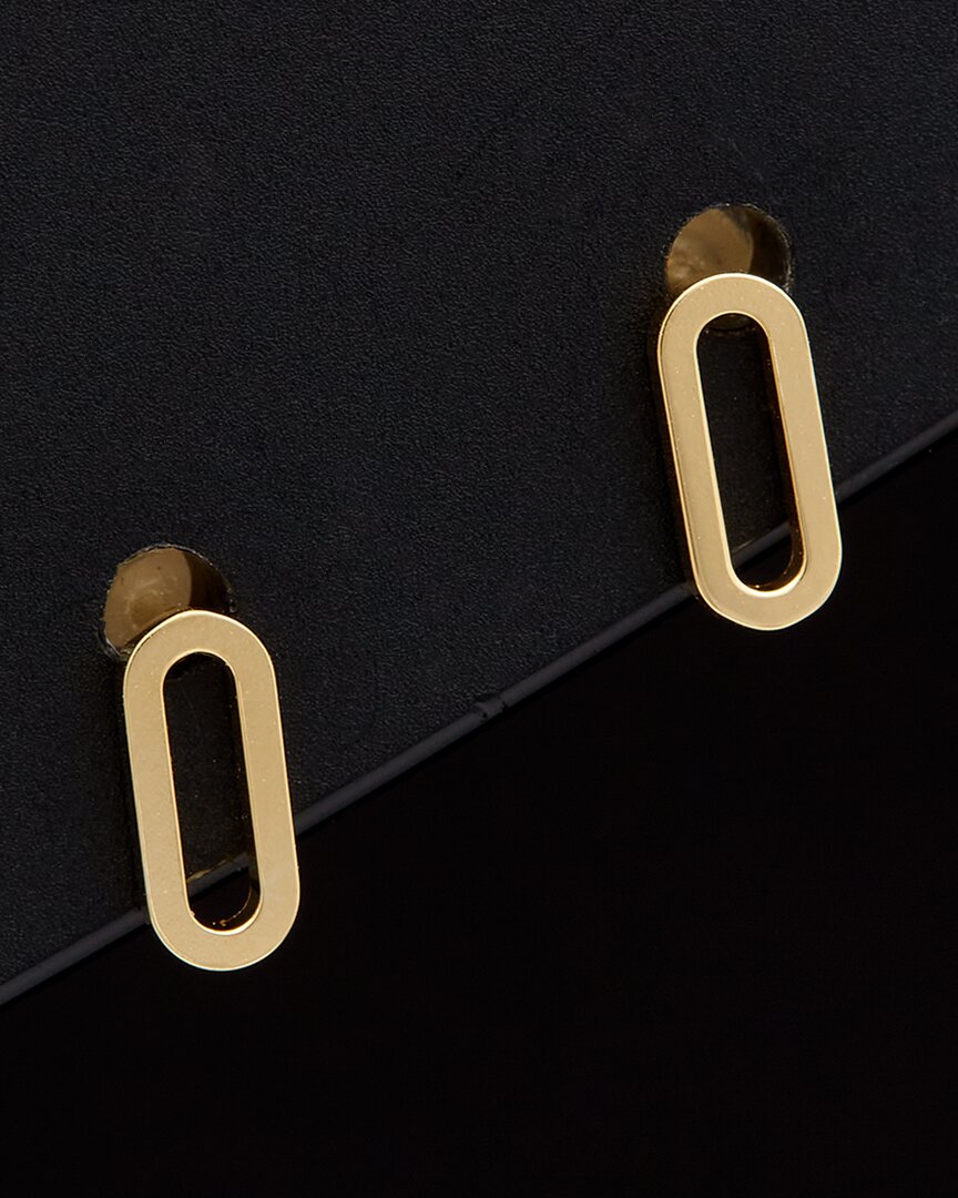Italian Gold Paperclip Chain Studs