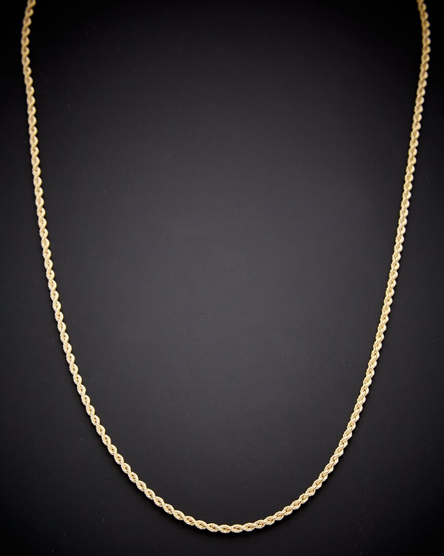 Italian Gold Hollow Rope Chain Necklace