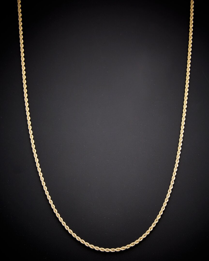 Italian Gold 14k  Hollow Rope Chain Necklace