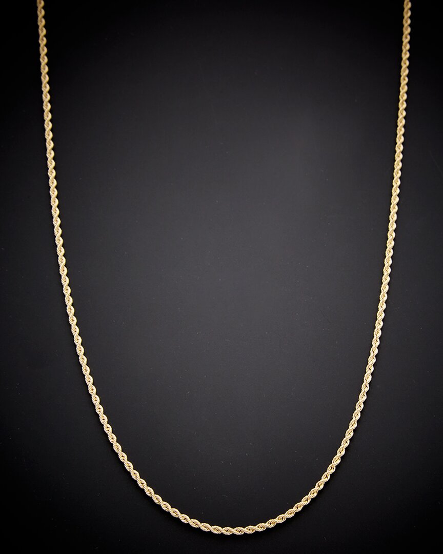 Italian Gold Hollow Rope Chain Necklace