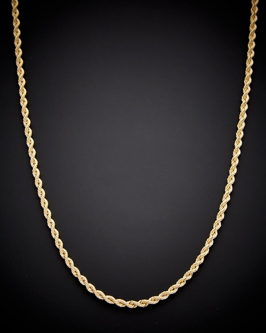 Shop Italian Gold 14k  Hollow Rope Chain Necklace
