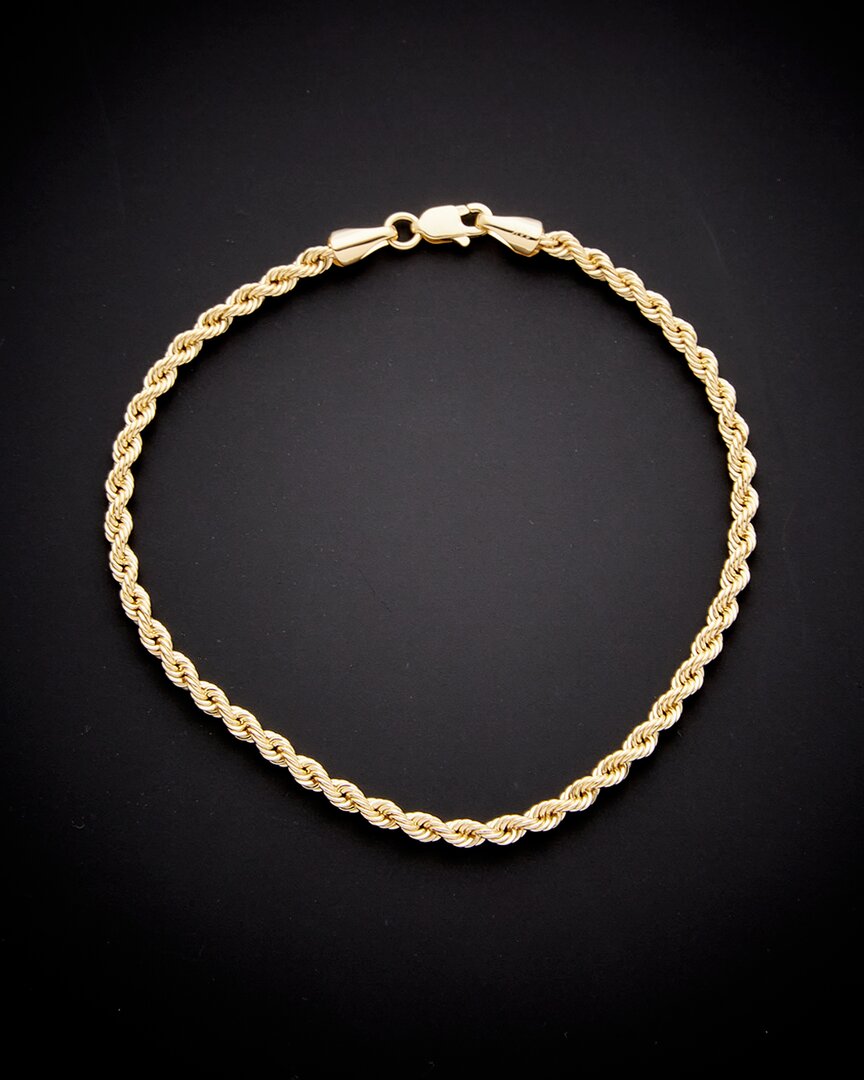 Italian Gold 14k  Hollow Rope Bracelet