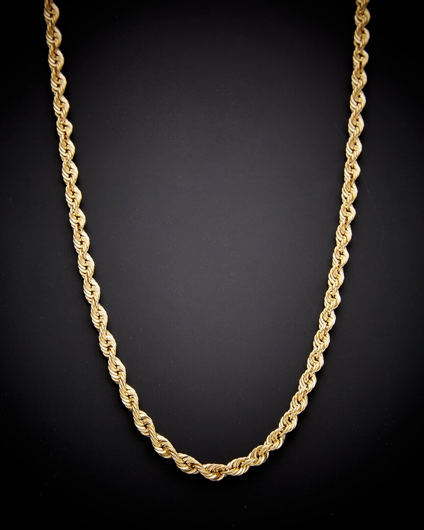 Italian Gold Hollow Rope Chain Necklace